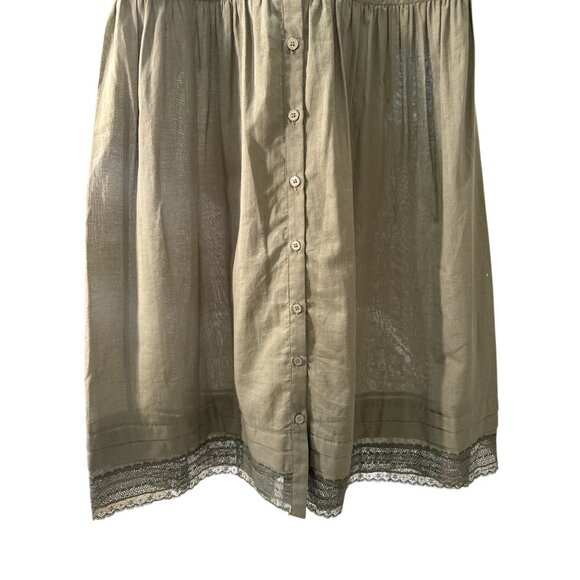 A Loves A Sheer Eyelet Lace Button Front Olive Dress Size XS Pre-Owned EUC - Picture 2 of 6
